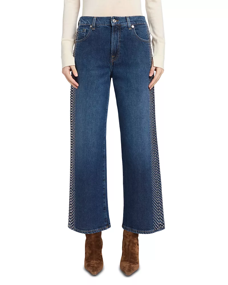 7 For All Mankind Stovepipe High Rise Ankle Straight Jeans in Revolt