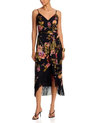 Burnout Fringe Asymmetric Dress - Exclusive