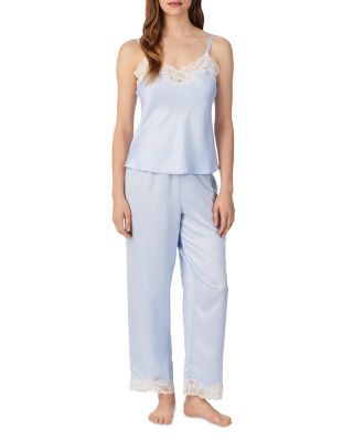New Signature Satin Lace Cami Top & Ankle Pant Pajama Set