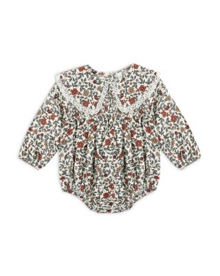 Girls' Fern Holiday Floral Cotton Romper - Baby