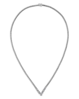 Diamond Graduated Tennis Necklace in 14K White Gold, 5.0 tcw