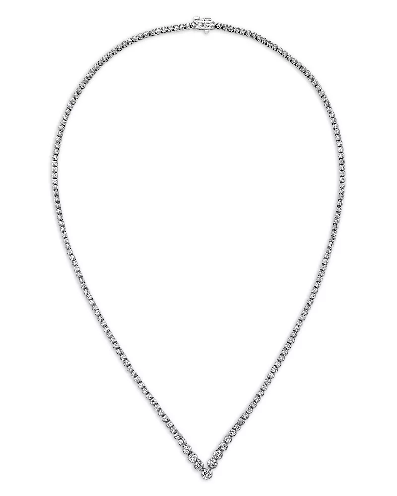Bloomingdale's Fine Collection Diamond Graduated Tennis Necklace in 14K White Gold, 5.0 tcw