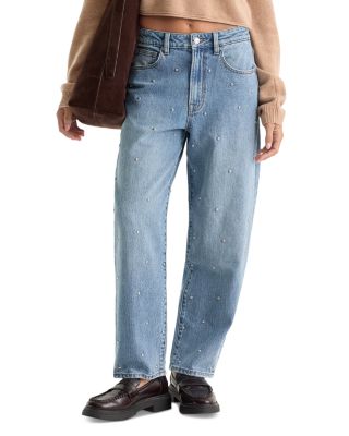 Stud Vintage High Rise Barrel Ankle Jeans in Zaner