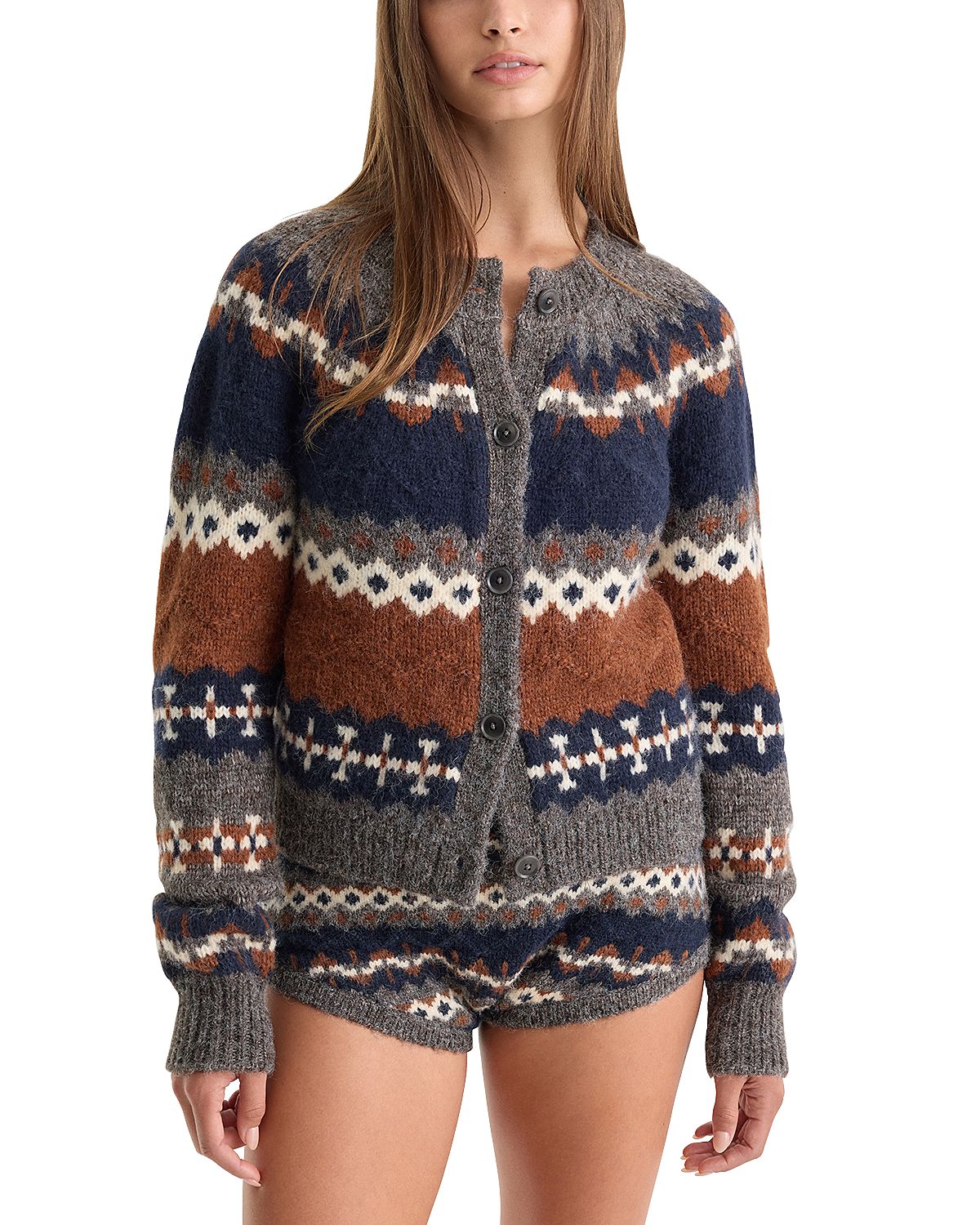 Good American The Classic Fair Isle Cardigan