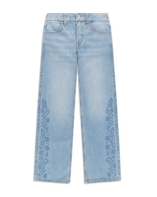 Girls' Embroidered Wide Leg Jeans - Big Kid