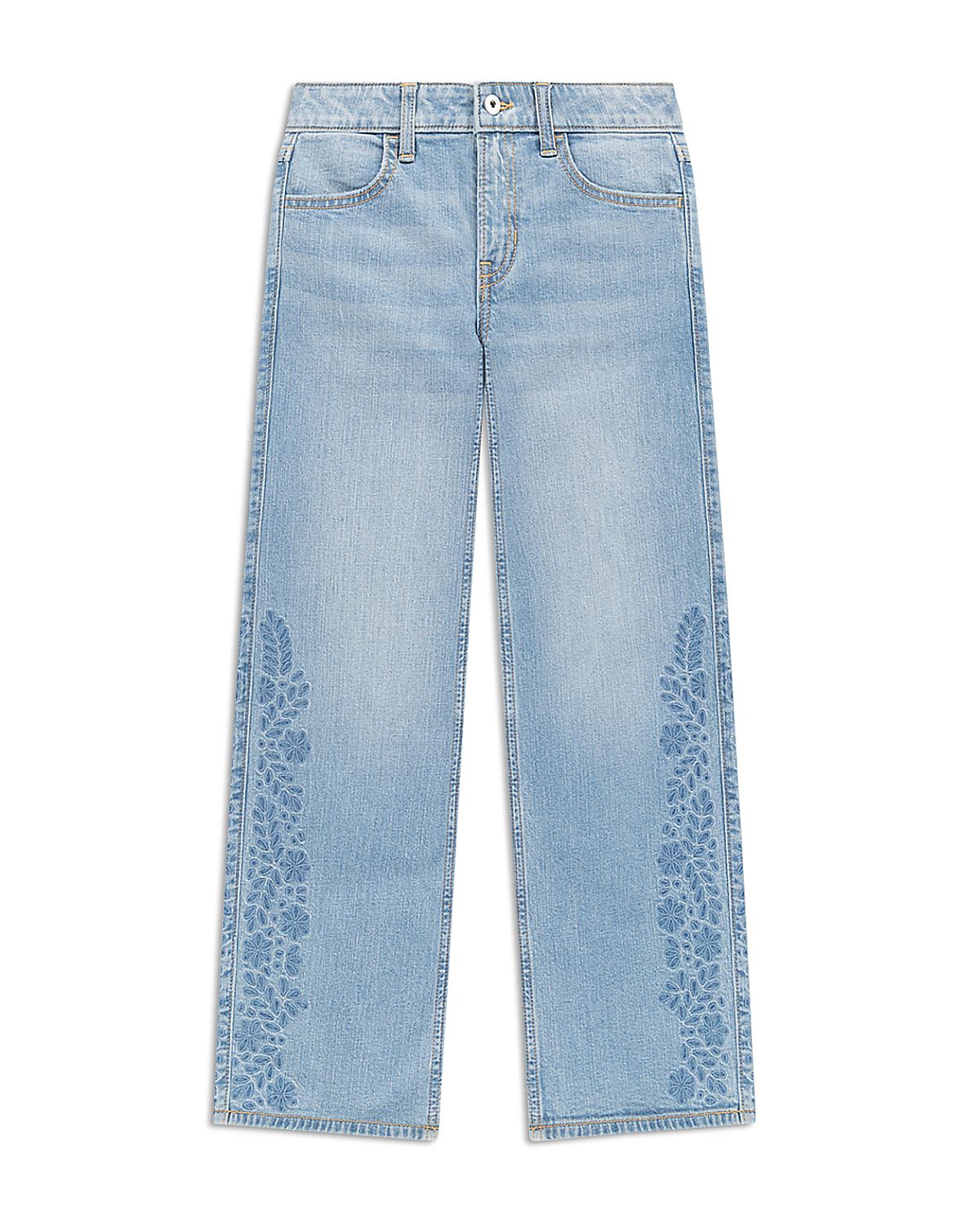 abercrombie kids Girls' Embroidered Wide Leg Jeans - Big Kid
