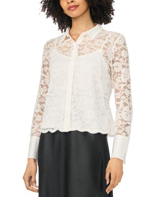 Collared Raschel Lace Blouse