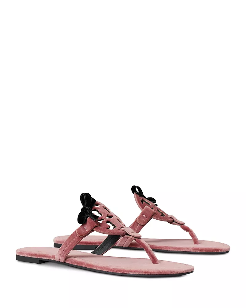 Tory Burch Women's Miller Velvet Bow Sandals