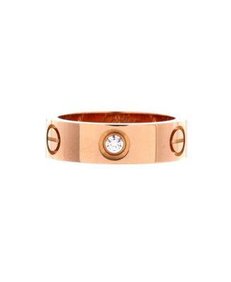  Love 3 Diamonds Band Ring 18K Rose Gold with Diamonds