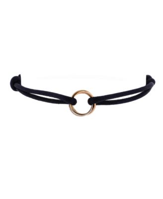  Trinity On Cord Bracelet Silk Cord with 18K Tricolor Gold
