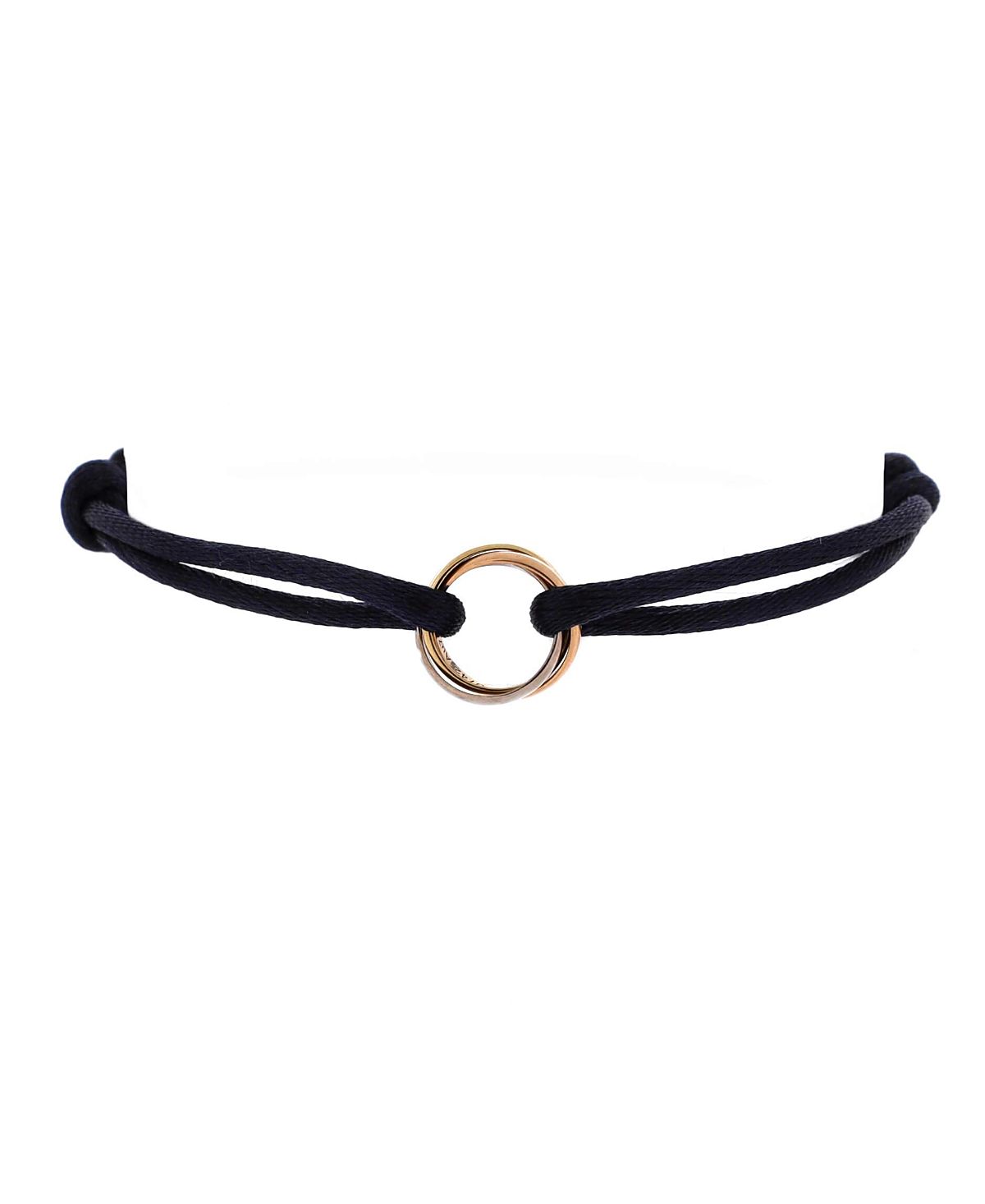 Pre-Owned Cartier Trinity On Cord Bracelet Silk Cord with 18K Tricolor