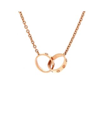  Love Interlocking Necklace 18K Rose Gold, 17.25"