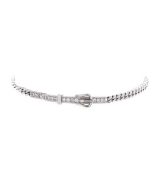 Pre-Owned Hermes Etriviere Chain Bracelet 18K White Gold with Diamonds