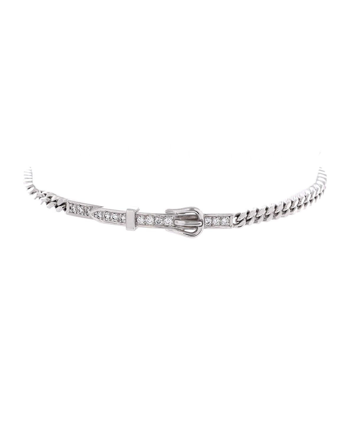 Pre-Owned Hermes Etriviere Chain Bracelet 18K White Gold with Diamonds