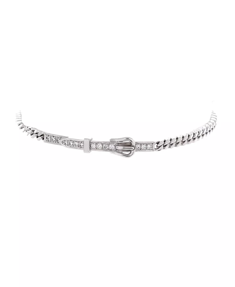 Pre-Owned Hermes Etriviere Chain Bracelet 18K White Gold with Diamonds