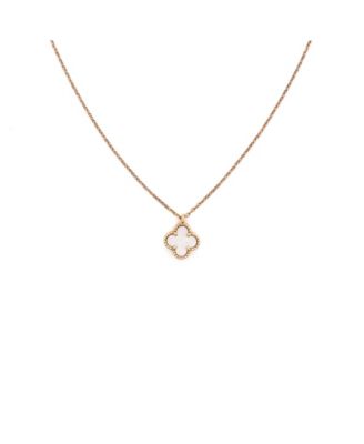  Sweet Alhambra Pendant Necklace 18K Gold and Mother of Pearl, 17.75"
