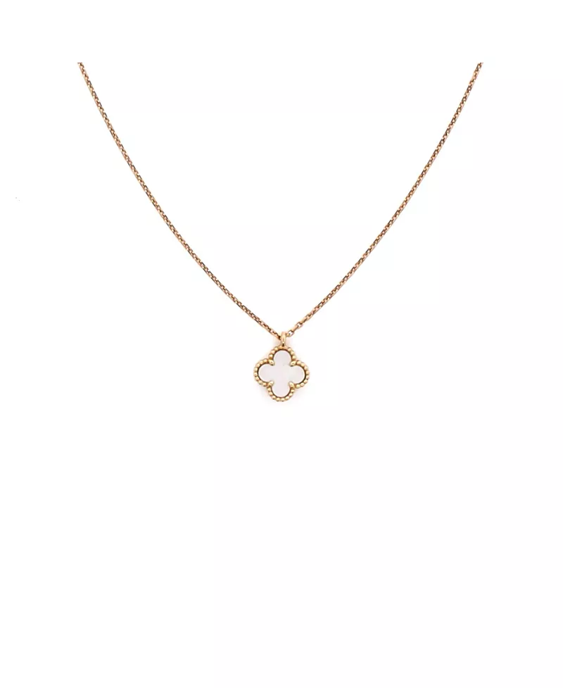 Pre-Owned Van Cleef & Arpels Sweet Alhambra Pendant Necklace 18K Gold and Mother of Pearl, 17.75