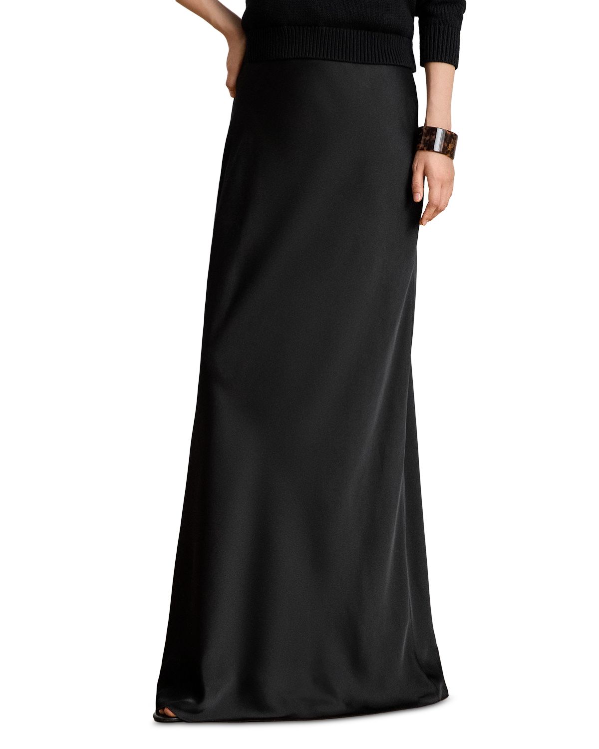 Satin Charmeuse Maxi Skirt - angle 1