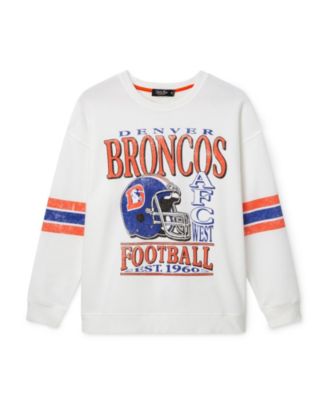  Women's NFL Denver Broncos Oversized Striped Fleece
