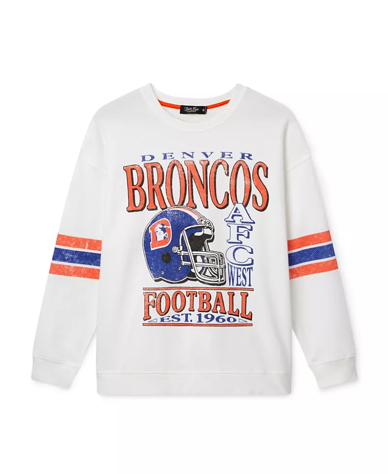 Junk Food Clothing Women's Nfl Denver Broncos Oversized Striped Fleece