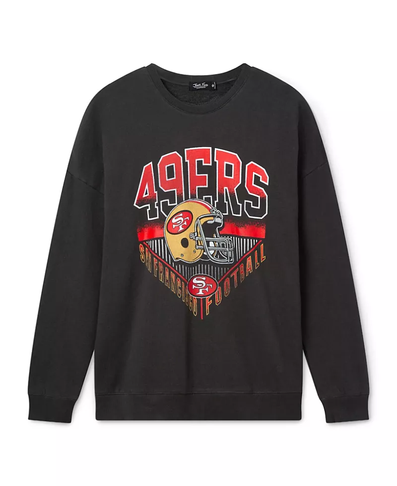 Junk Food Clothing Unisex Nfl San Francisco 49ers Drop Shoulder Crew Fleece