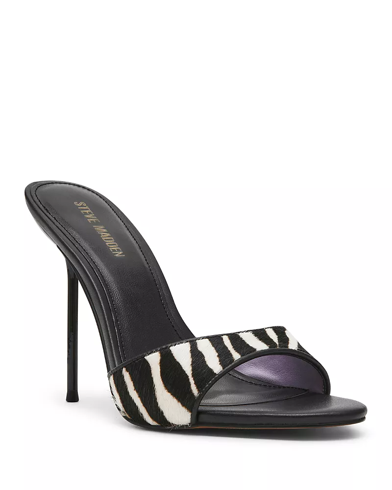 Steve Madden Women's Davina Zebra Stiletto Mules