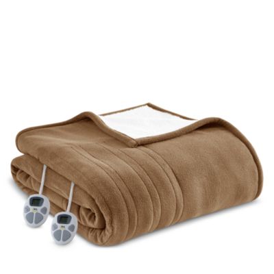 Serta Fleece to Sherpa Heated Blanket, Queen