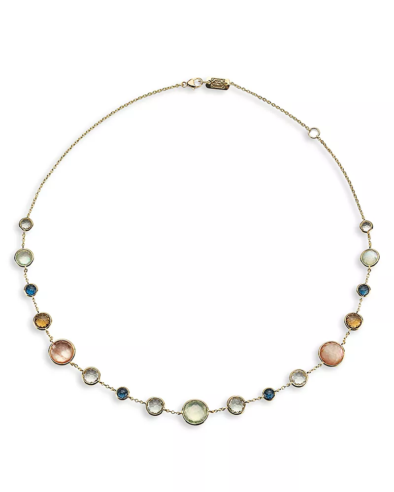 Ippolita 18K Yellow Gold Lollipop Multi Gemstone Mixed Size Collar Necklace, 16