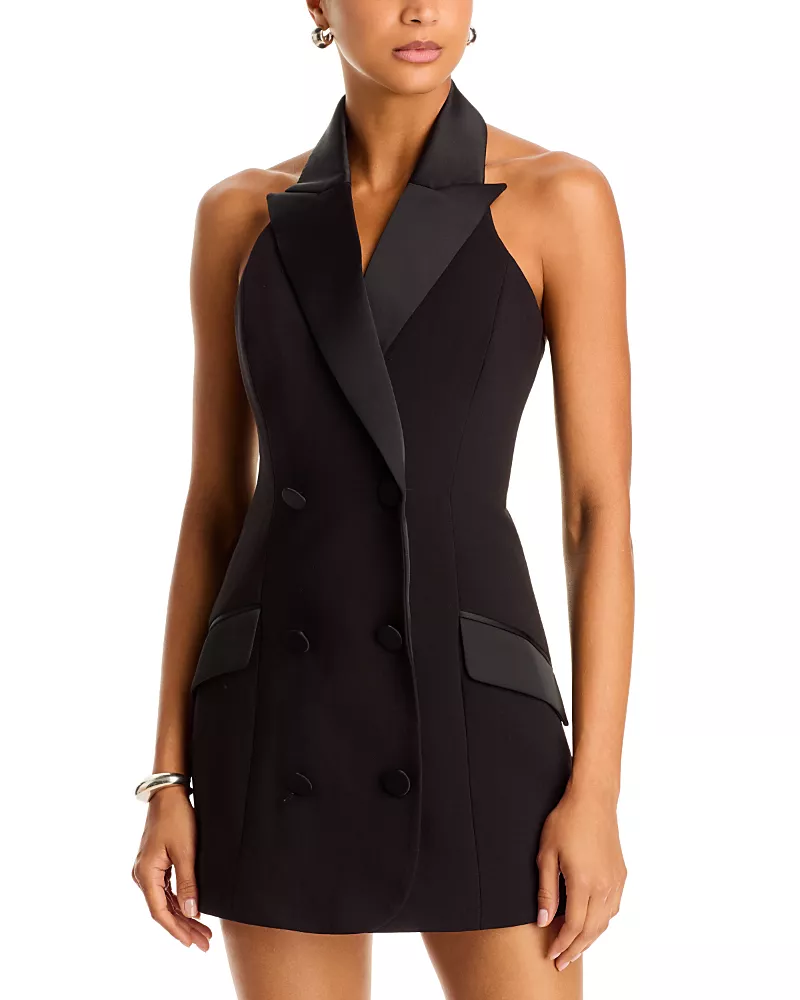 Bardot Tonya Collared Halter Mini Dress