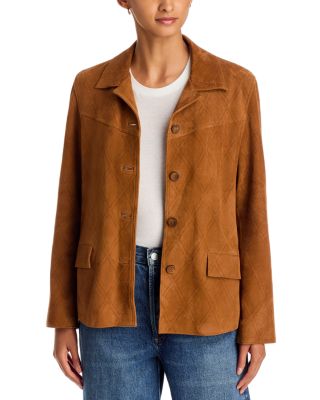 Diamond Laser Italian Suede Bomber Jacket