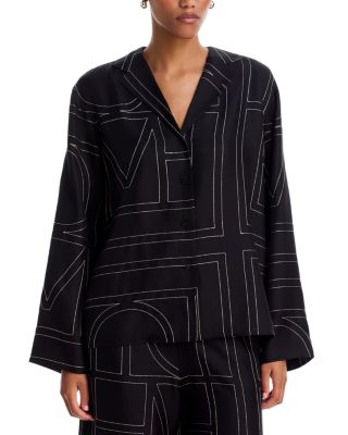 Garderob Monogram Silk Pajama Top