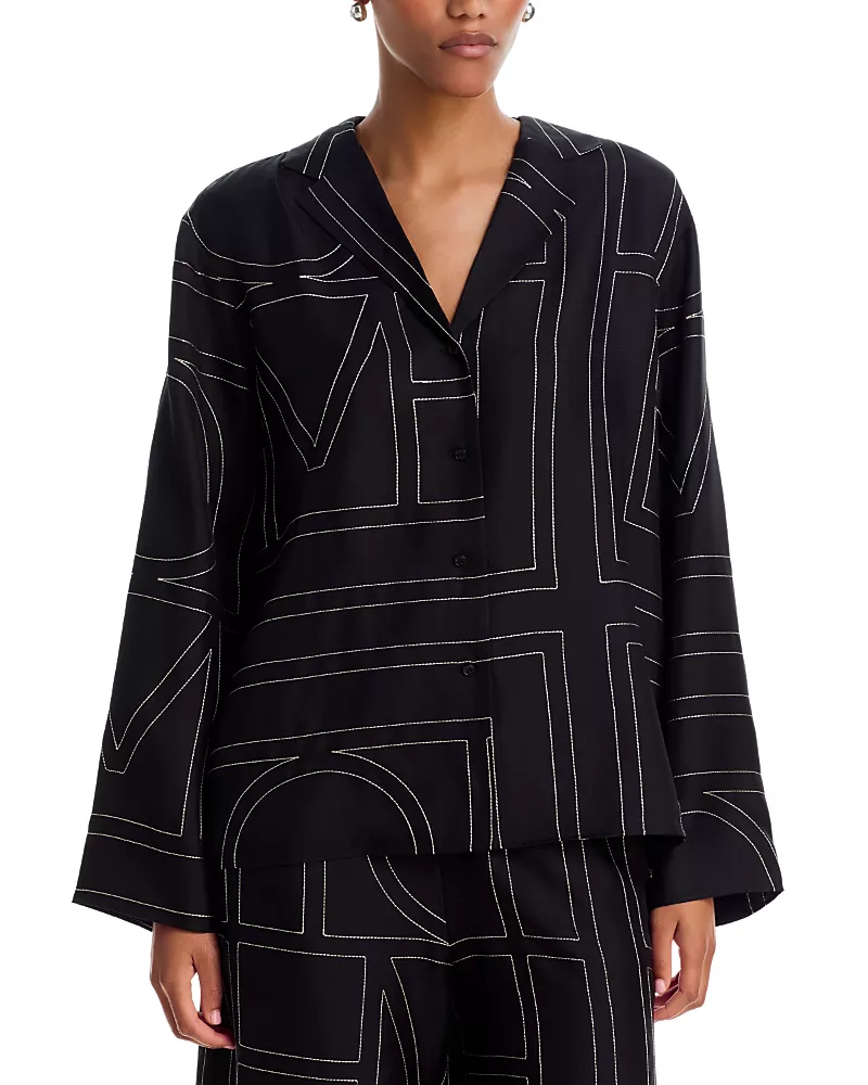 Toteme Garderob Monogram Silk Pajama Top