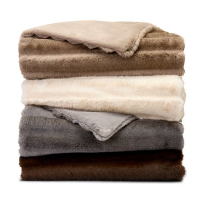 Channel Faux Fur Throw Blanket - Exclusive 