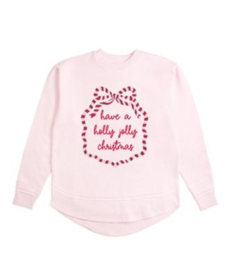 Holly Jolly Christmas Sequin Bow Patch Women's Sweatshirt