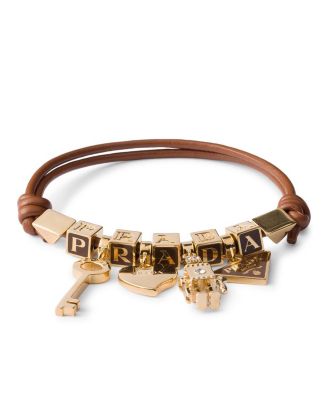 Prada Nappa Leather and Metal Bracelet
