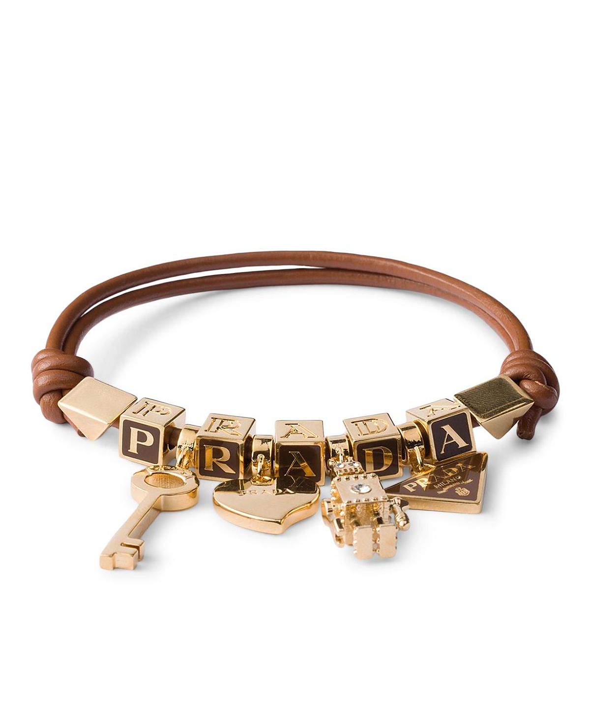 Prada Nappa Leather and Metal Bracelet