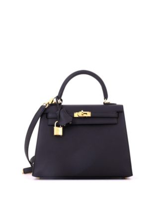 Kelly 25 Handbag Black Epsom with Gold Hardware