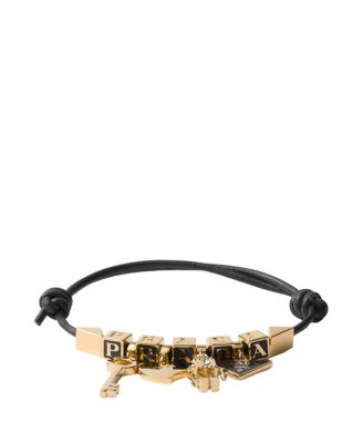 Prada Nappa Leather and Metal Bracelet