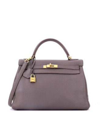 Kelly 32 Handbag Grey Togo with Gold Hardware