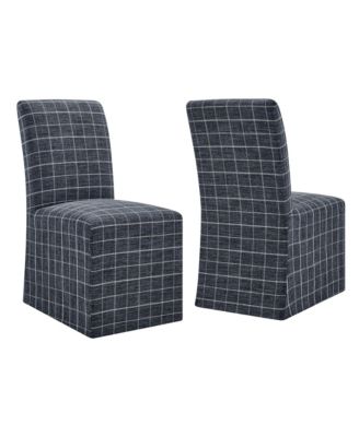  Aster Linen Cotton Blend Slipcovered Dining Chairs, Set of 2