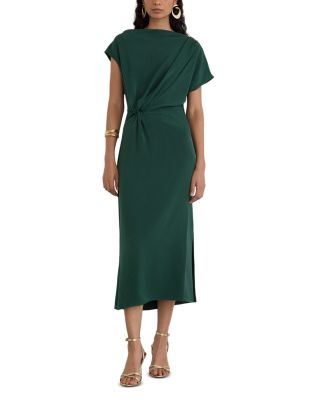 Beth Draped Side Slit Midi Dress