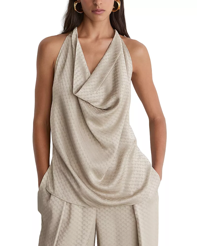 Reiss Dia Draped Cowl Neck Top