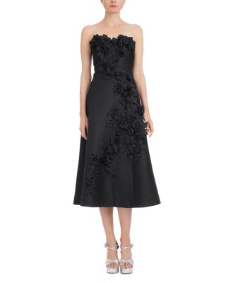 Floral Embellished Velvet Evening Gown