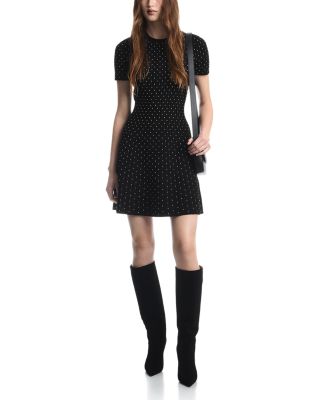 Jacquard Round Neck Short Sleeve Dress