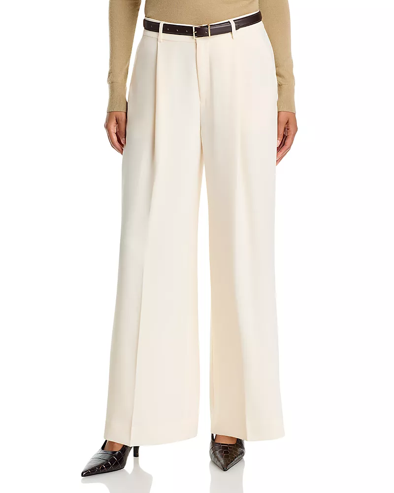 Lauren Ralph Lauren Double Faced Georgette Wide Leg Pants