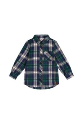 Boys' Plaid Button Front Collar Shirt - Little Kid