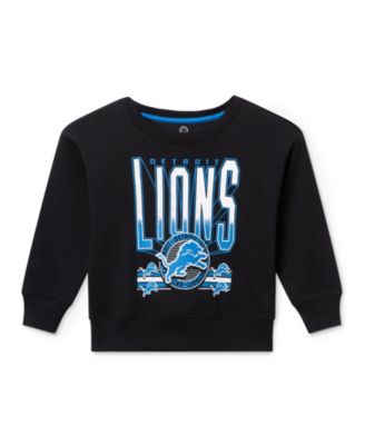 Unisex NFL Detroit Lions Drop Shoulder Crew Fleece - Little Kid, Big Kid