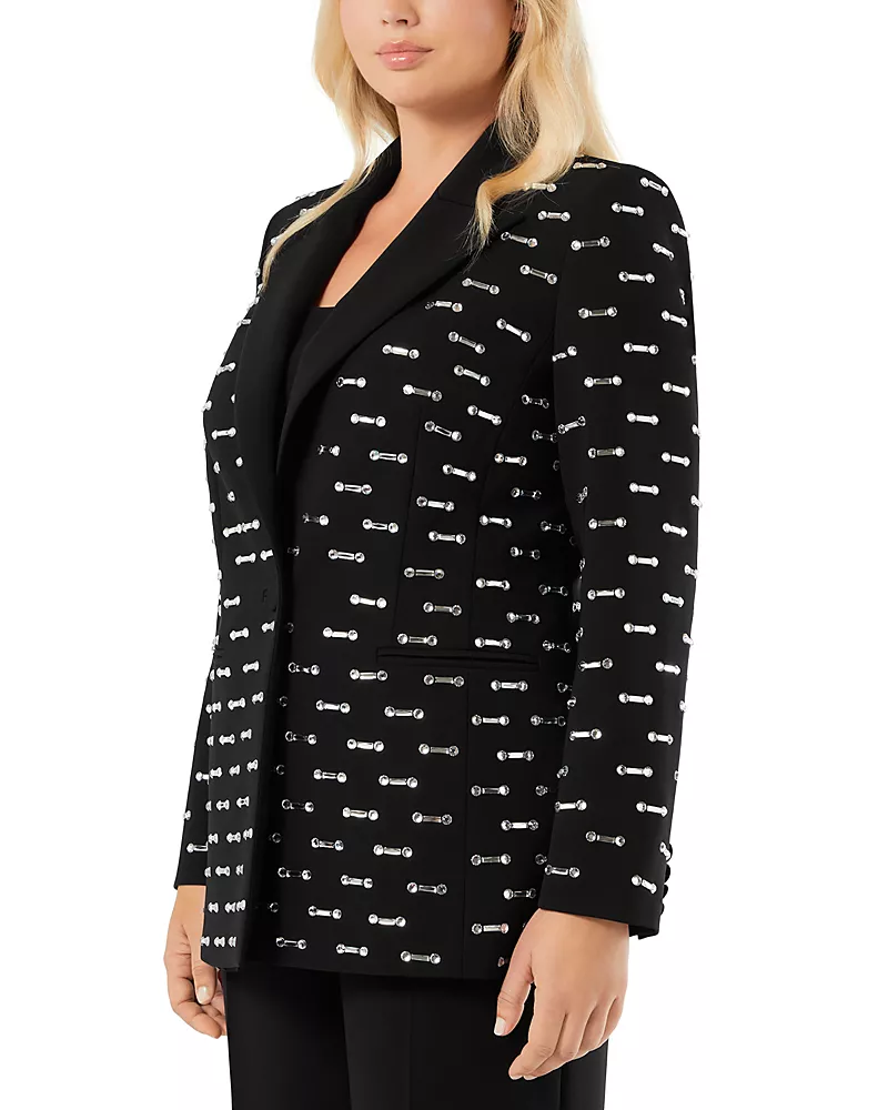 Marina Rinaldi Geometric Rhinestone Blazer