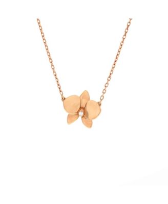  Caresse D'Orchidees Necklace 18K Rose Gold with Diamond, 16.75"
