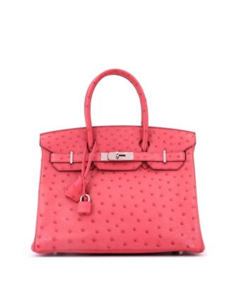 Birkin 30 Handbag Pink Ostrich with Palladium Hardware